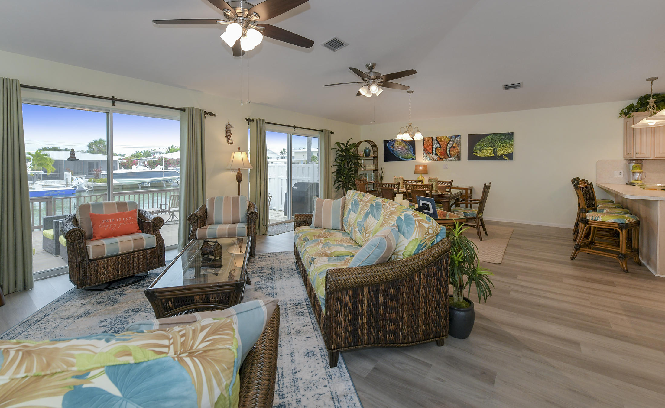 270 10th Street Key Colony Beach, FL 33051 - Photo 12 of 23 Canal Views From Living/ Dining/ Kitchen