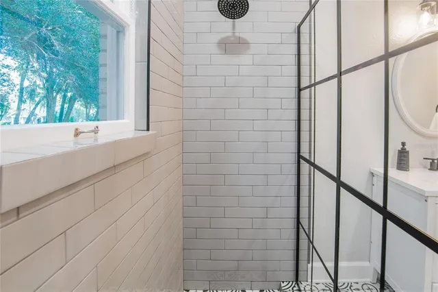 a view of an entryway with seating