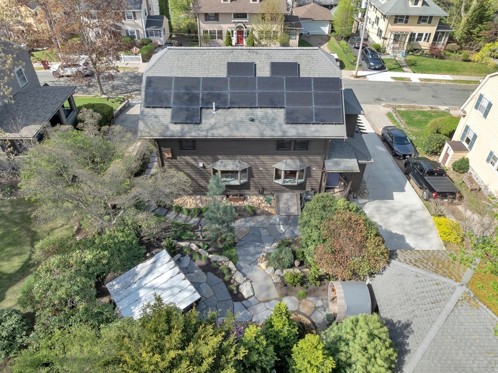 40 Holland Road Melrose, MA 02176 - Photo 30 of 42 an aerial view of a house with a yard and lake view