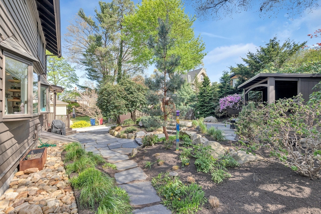 40 Holland Road Melrose, MA 02176 - Photo 34 of 42 a view of backyard with outdoor seating