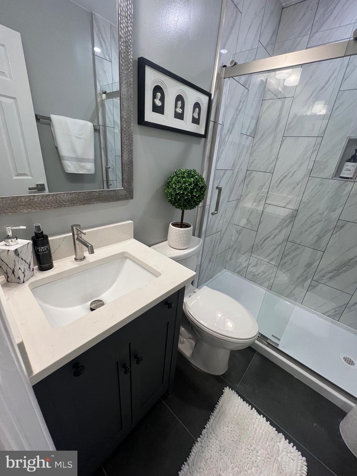 517 7th Street Northeast, Unit 2 Washington, DC 20002 - Photo 15 of 17 a bathroom with a toilet sink and mirror