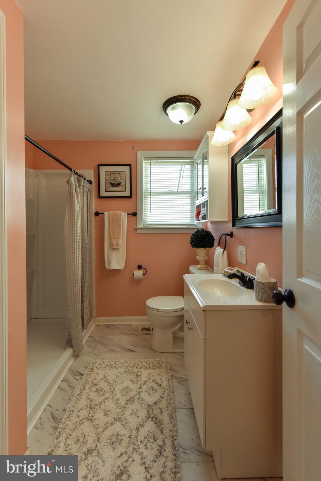 19 Harrisonville Lake Road Pilesgrove, NJ 08098 - Photo 25 of 44 a bathroom with a granite countertop sink toilet and shower