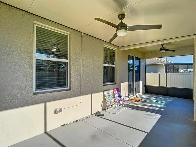 a building outdoor space with furniture