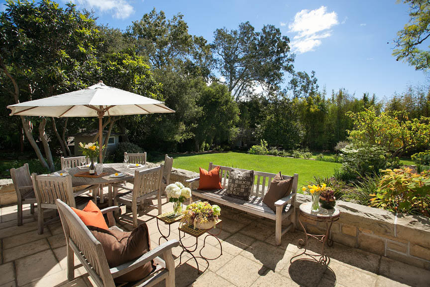 680 Ashley Road Montecito, CA 93108 - Photo 10 of 18 a patio with tables and chairs pool and fire pit