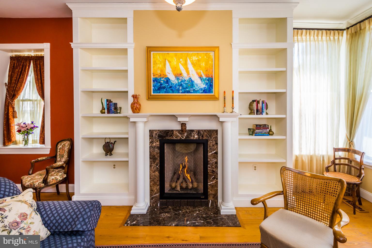 1273 Riverside Avenue Baltimore, MD 21230 - Photo 16 of 54 Gorgeous gas fireplace with custom built ins