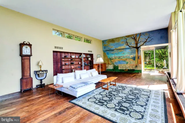 a balcony with a yard