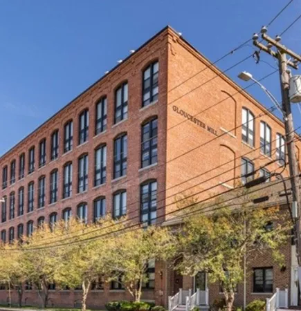 a front view of a building