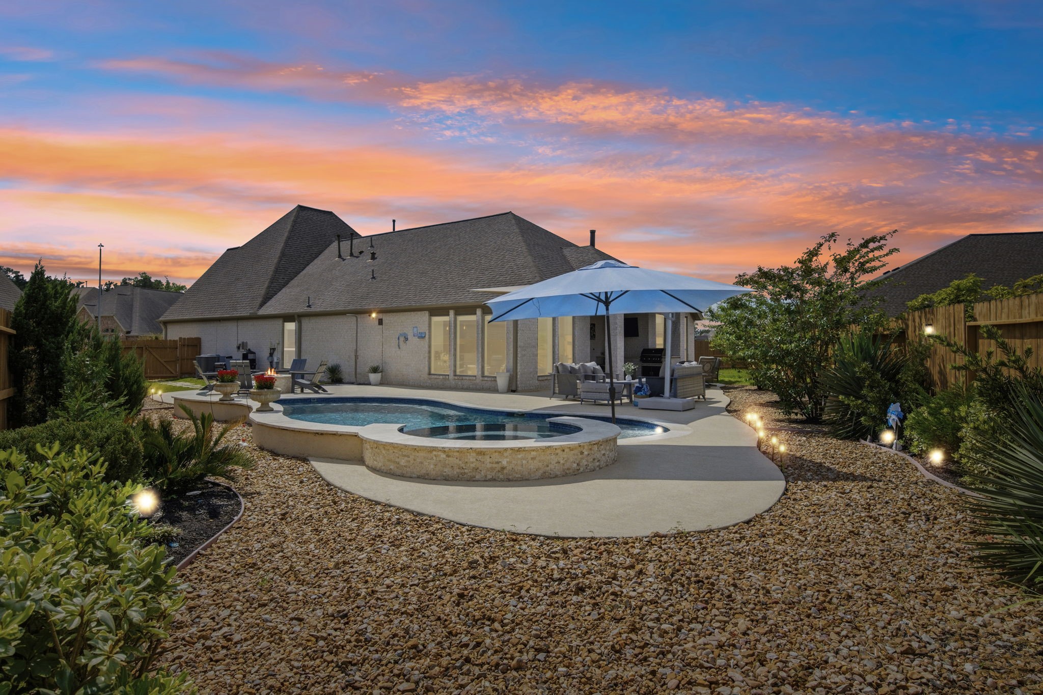 4359 Croft Creek Drive Spring, TX 77386 - Photo 34 of 46 a view of a house with swimming pool and sitting area