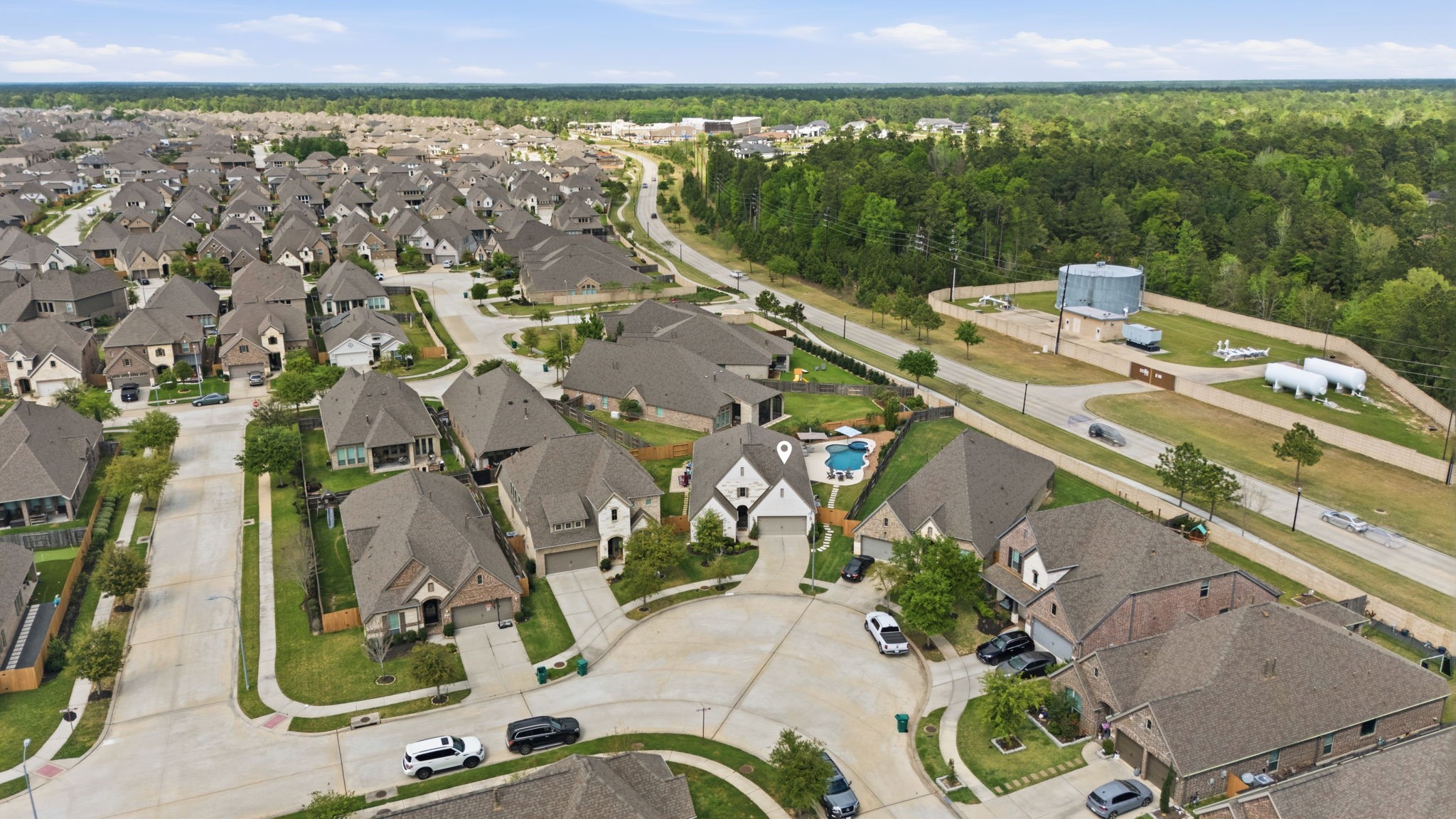 4359 Croft Creek Drive Spring, TX 77386 - Photo 46 of 46 an aerial view of residential house with outdoor space and swimming pool