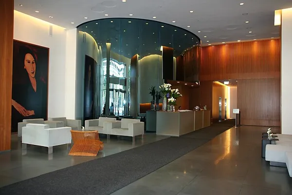 a view of a tall building