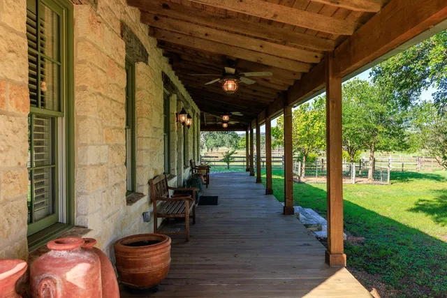 a view of porch with seating space
