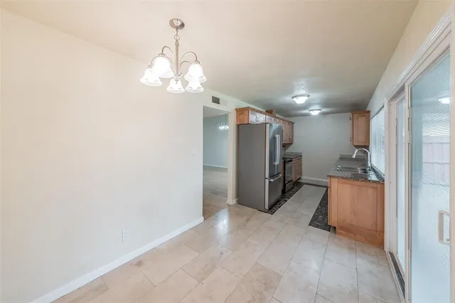 a view of a livingroom with a chandelier