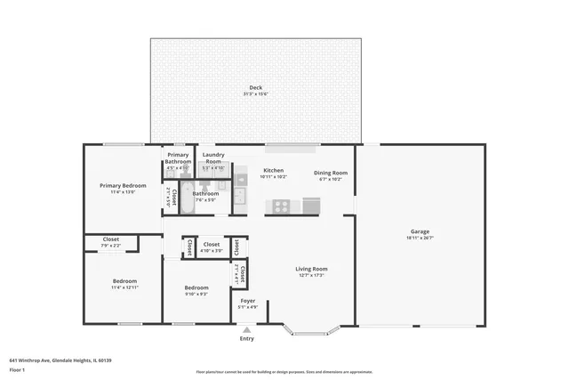$339,999 | 641 Winthrop Avenue, Glendale Heights, IL 60139