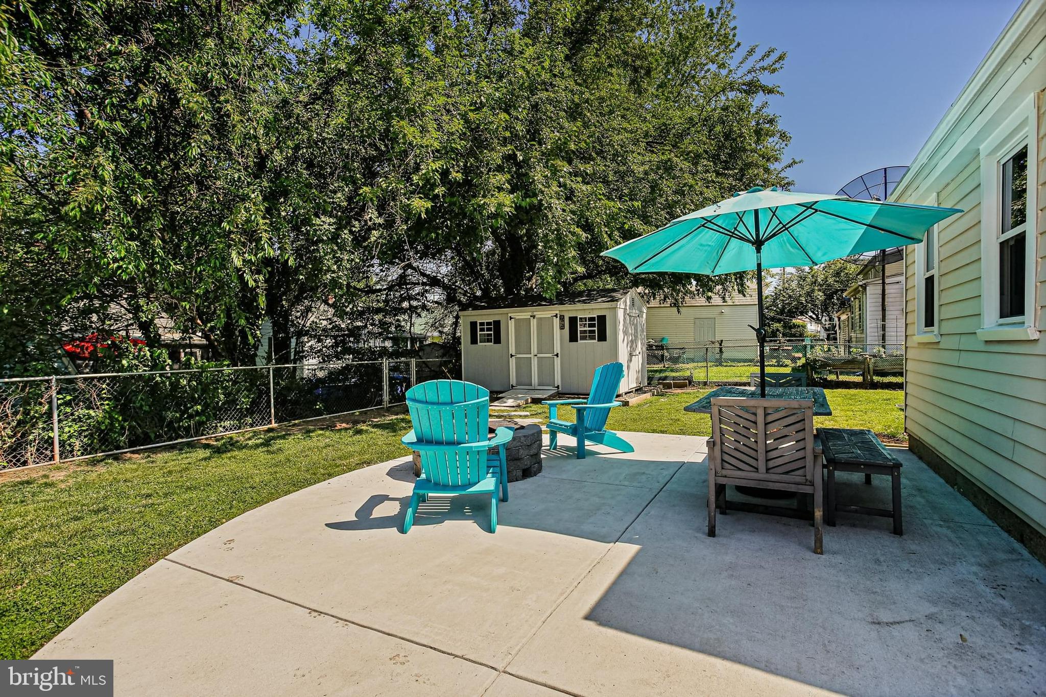 1906 Jackson Road Baltimore, MD 21222 - Photo 26 of 31 a view of backyard with swimming pool and lawn chairs under an umbrella