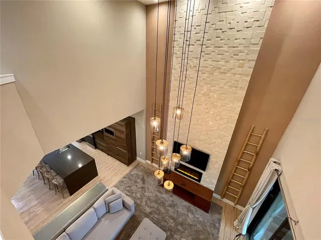 a living room with furniture