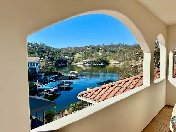 a view of a lake with a ocean view