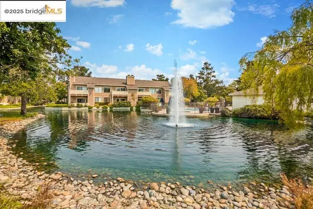 an aerial view of a house with a lake view