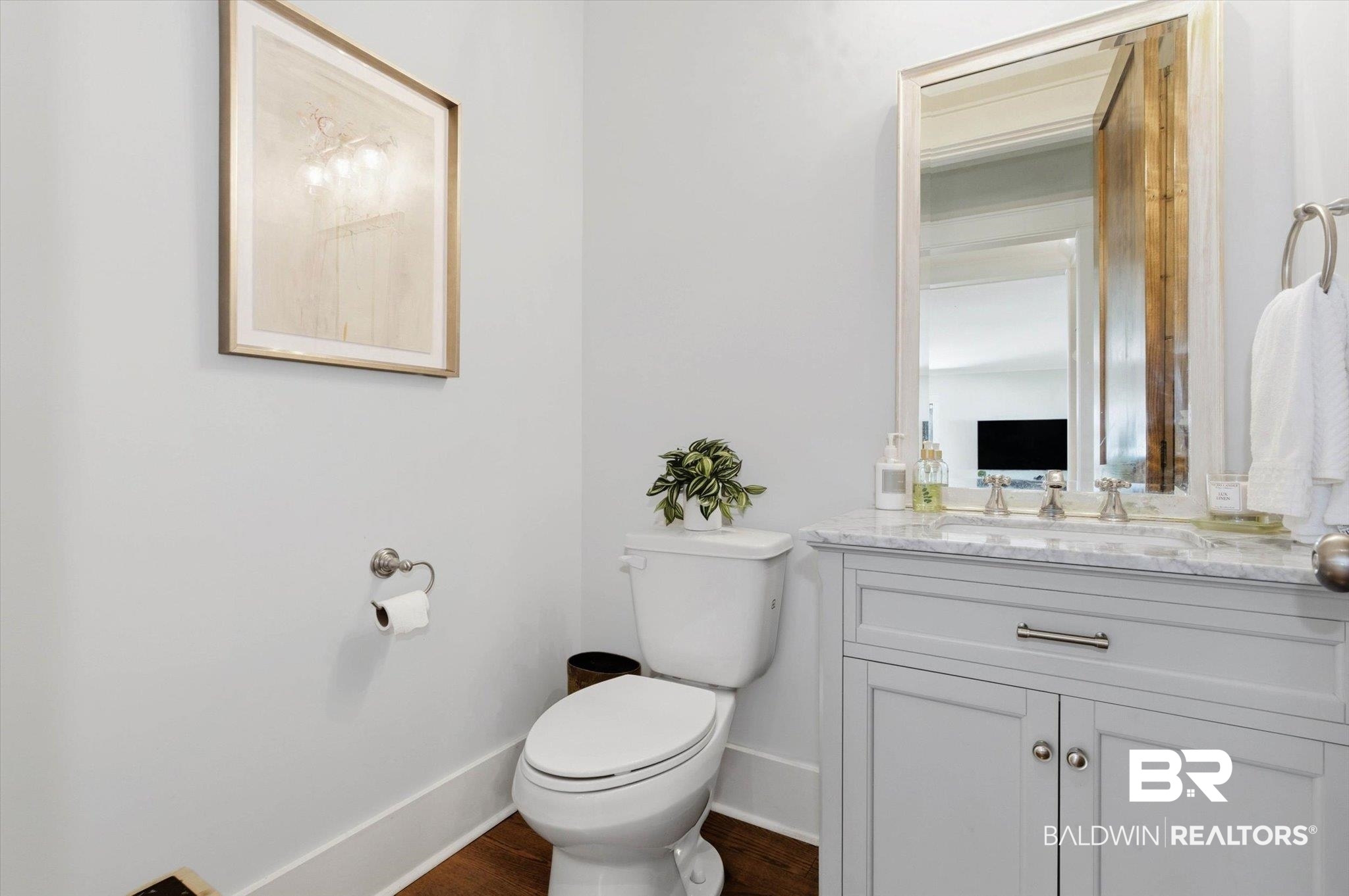 3704 Stein Street Mobile, AL 36608 - Photo 18 of 37 Bathroom with vanity and dark wood-type flooring