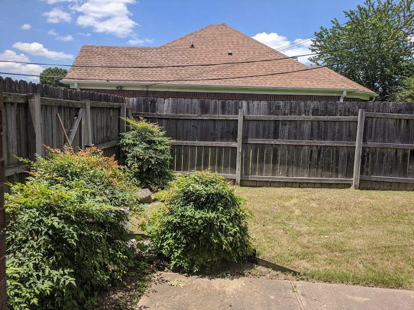 6862 Finch Road Memphis, TN 38141 - Photo 16 of 20 a view of a house with a large window and flower plants with wooden fence