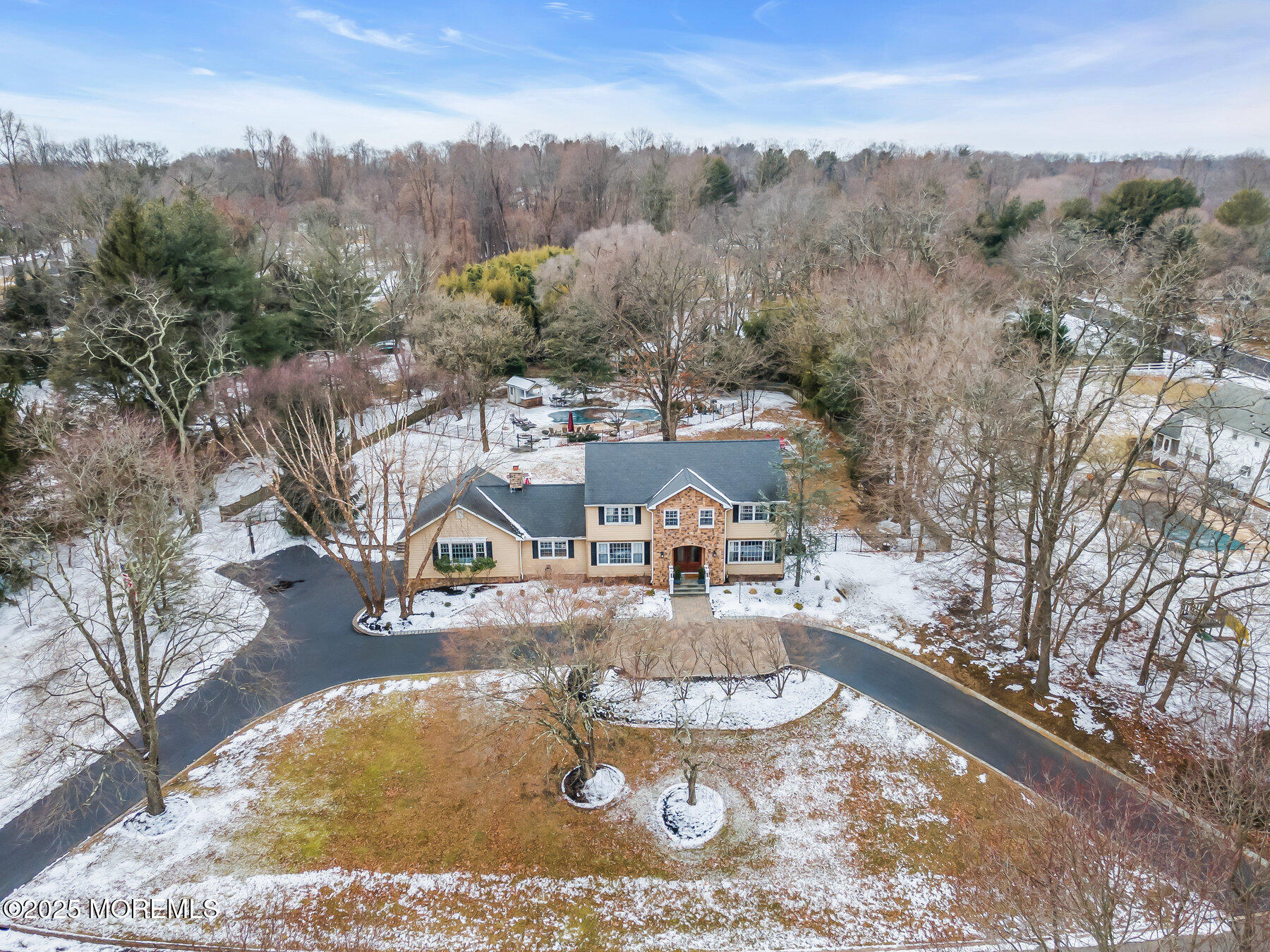 18 Beaver Dam Road Colts Neck, NJ 07722 - Photo 46 of 55 a view of a house with pool and a yard