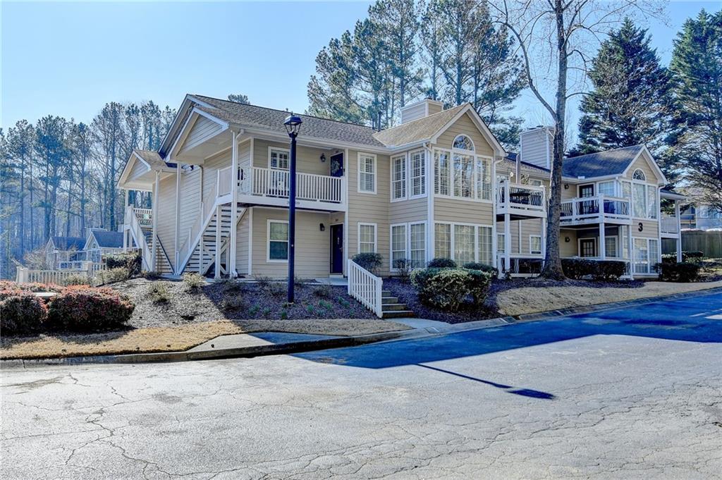a front view of a house with entertaining space
