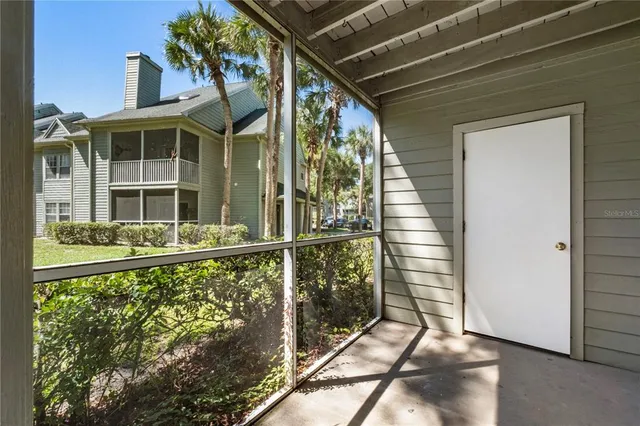a view of a house with a large window