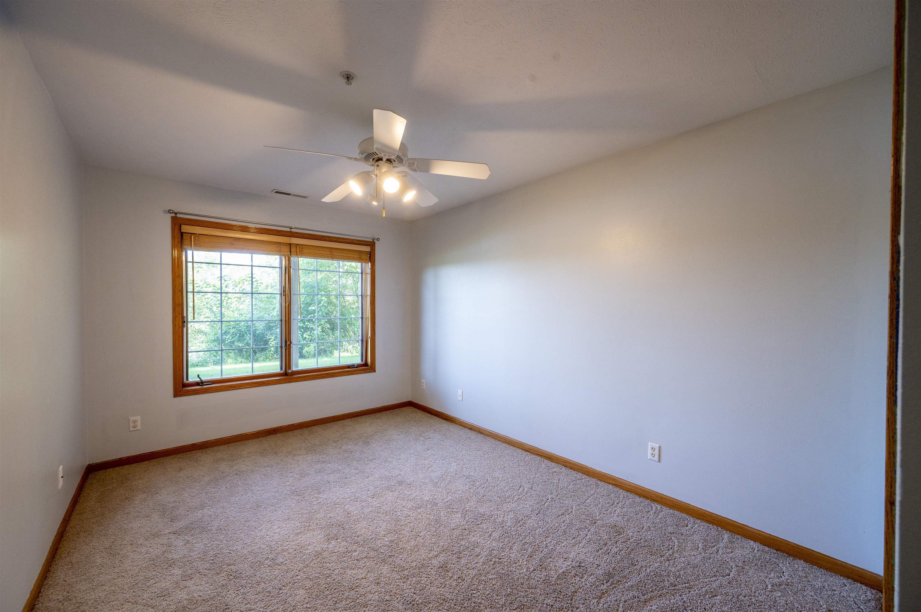 7280 North Alpine Road Loves Park, IL 61111 - Photo 12 of 17 an empty room with a chandelier fan and windows