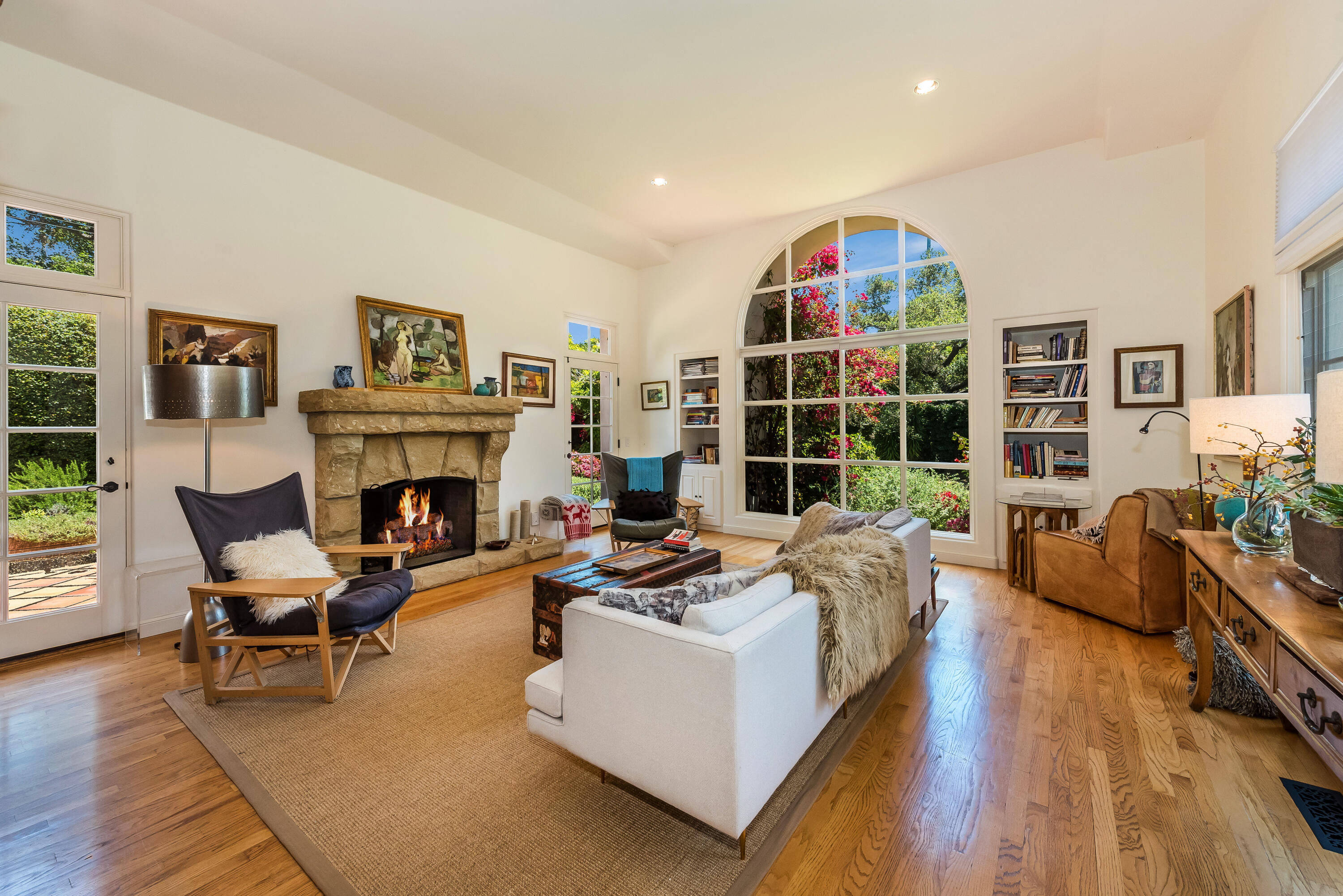 1394 School House Road Santa Barbara, CA 93108 - Photo 6 of 13 a living room with furniture and a fireplace