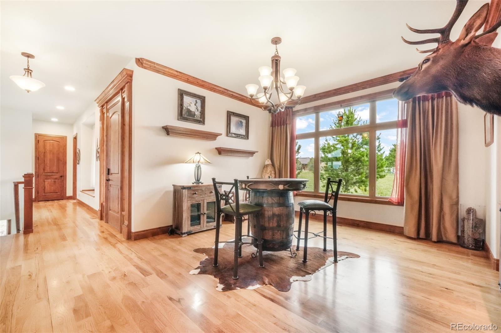4330 Settlers Ranch Road Colorado Springs, CO 80908 - Photo 25 of 50 a view of a dining room with furniture window and wooden floor
