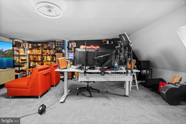 a view of a room with racks