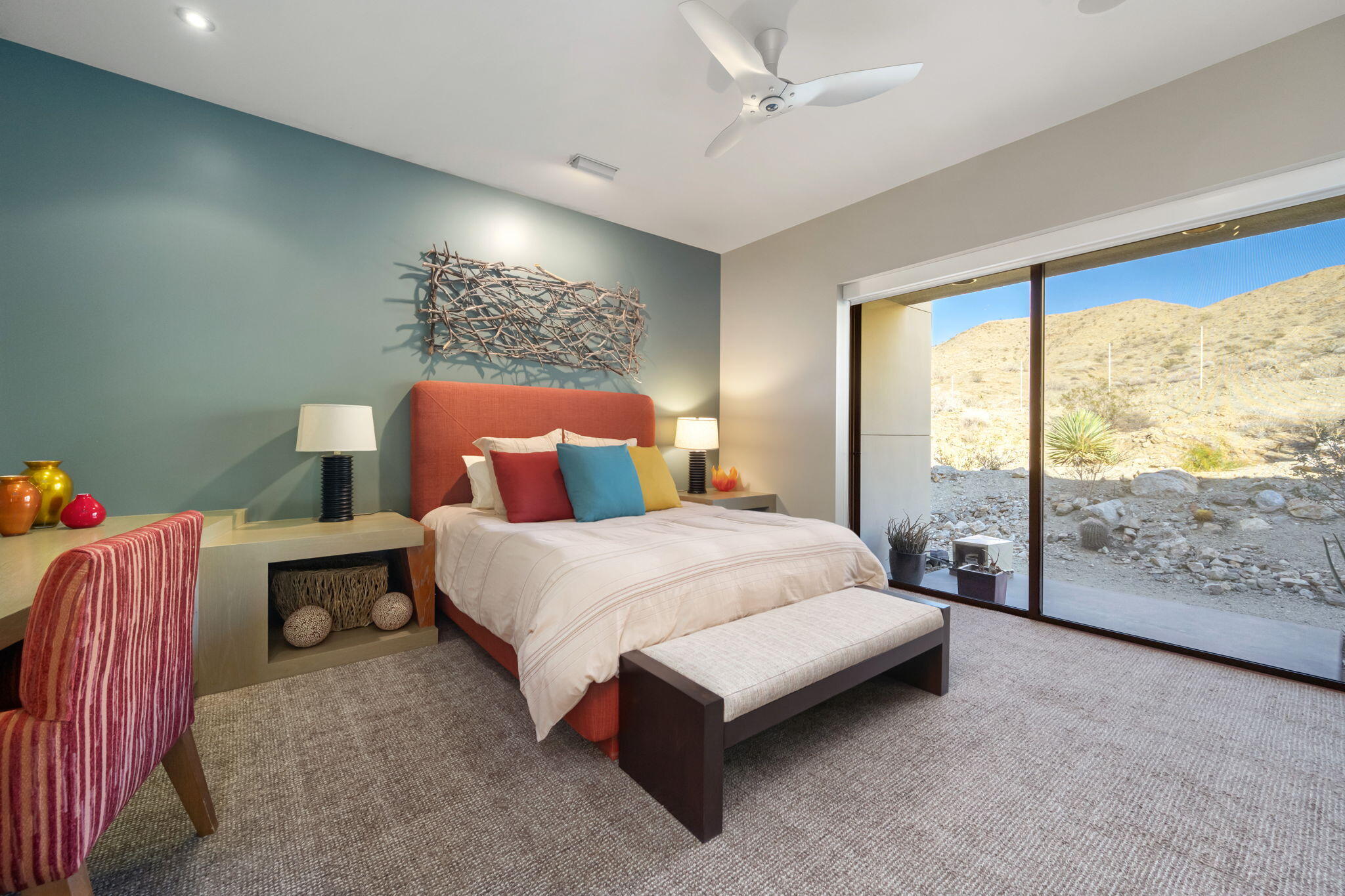 45 Sky Ridge Road Rancho Mirage, CA 92270 - Photo 25 of 85 a bedroom with a large bed and a large window