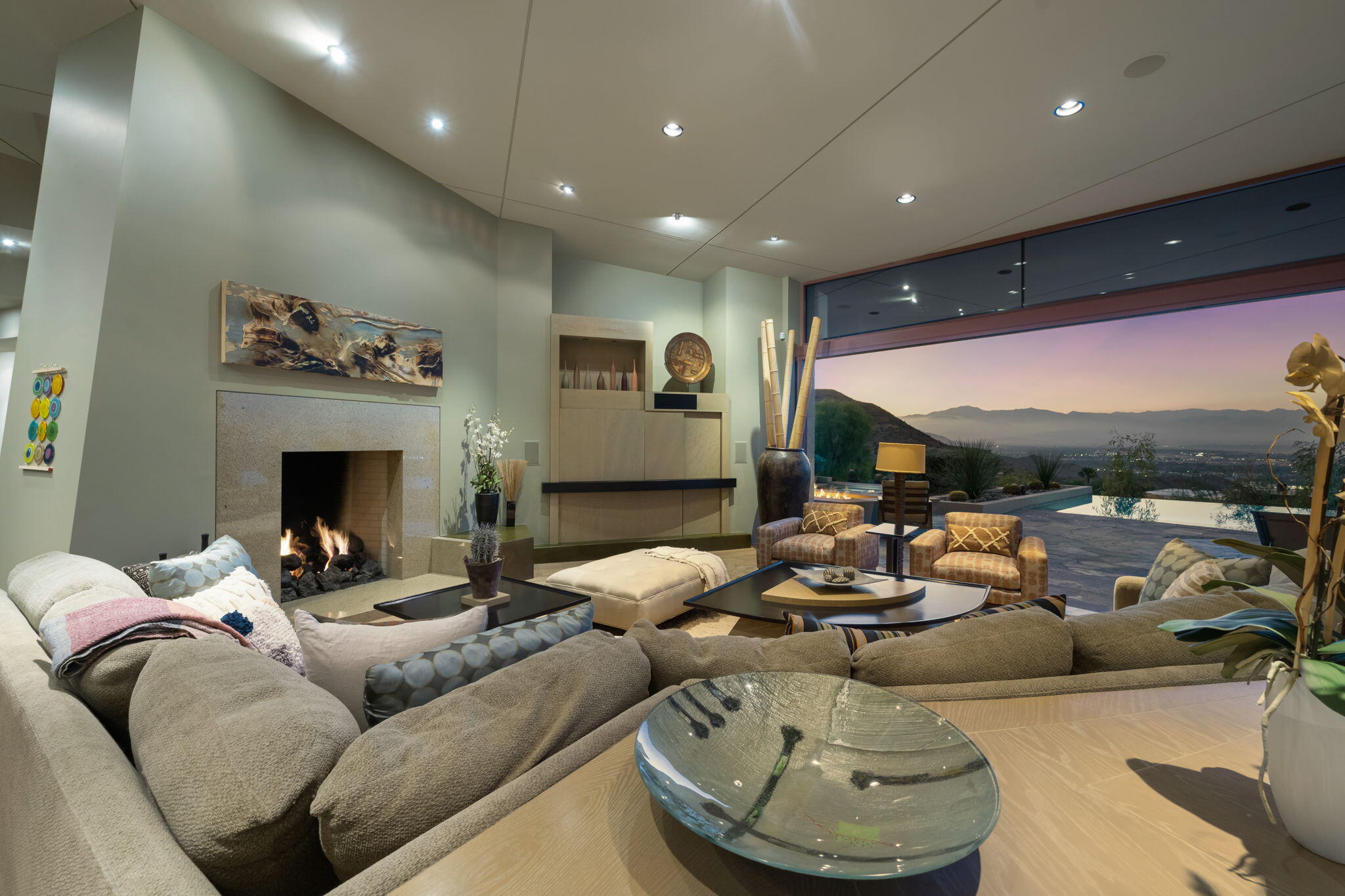 45 Sky Ridge Road Rancho Mirage, CA 92270 - Photo 5 of 85 a living room with furniture and a fireplace