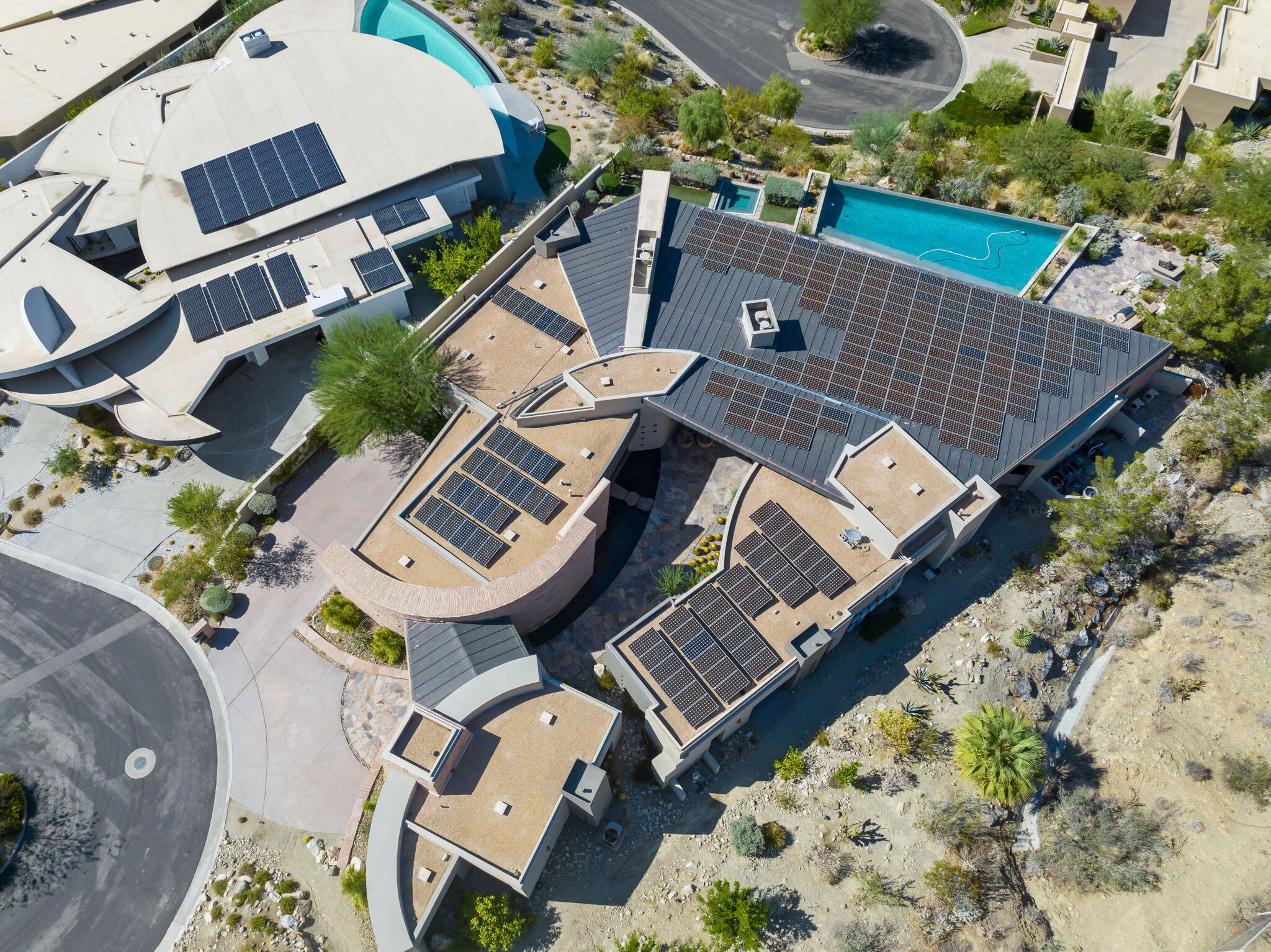 45 Sky Ridge Road Rancho Mirage, CA 92270 - Photo 79 of 85 an aerial view of a house with garden space and street view