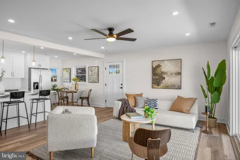 a living room with furniture