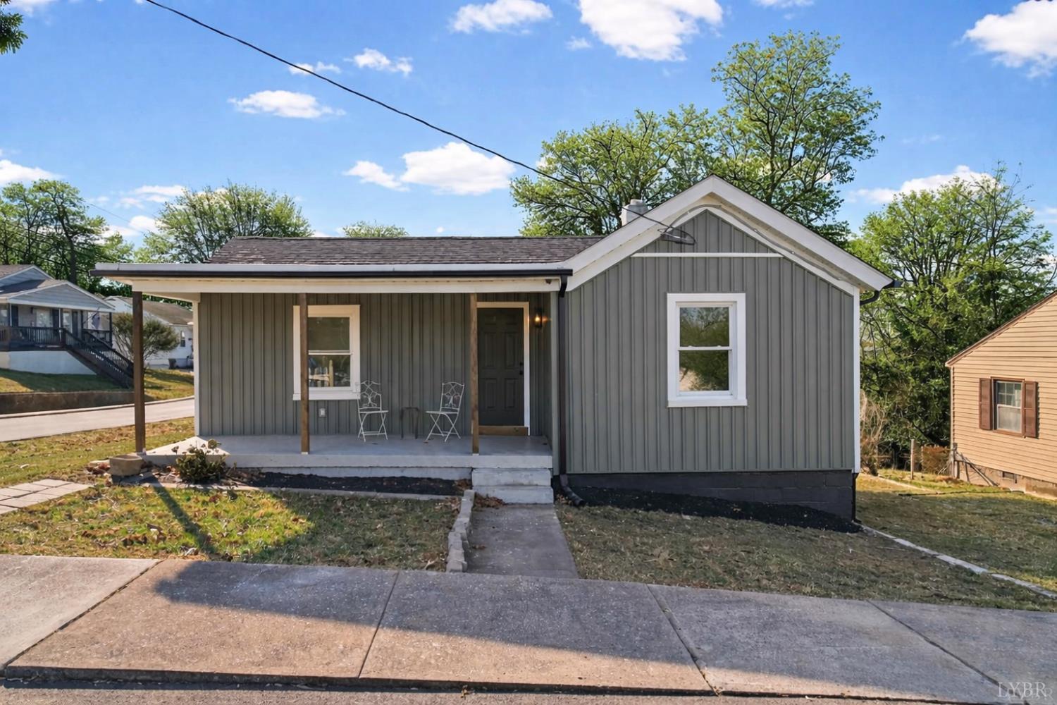 a front view of a house with porch