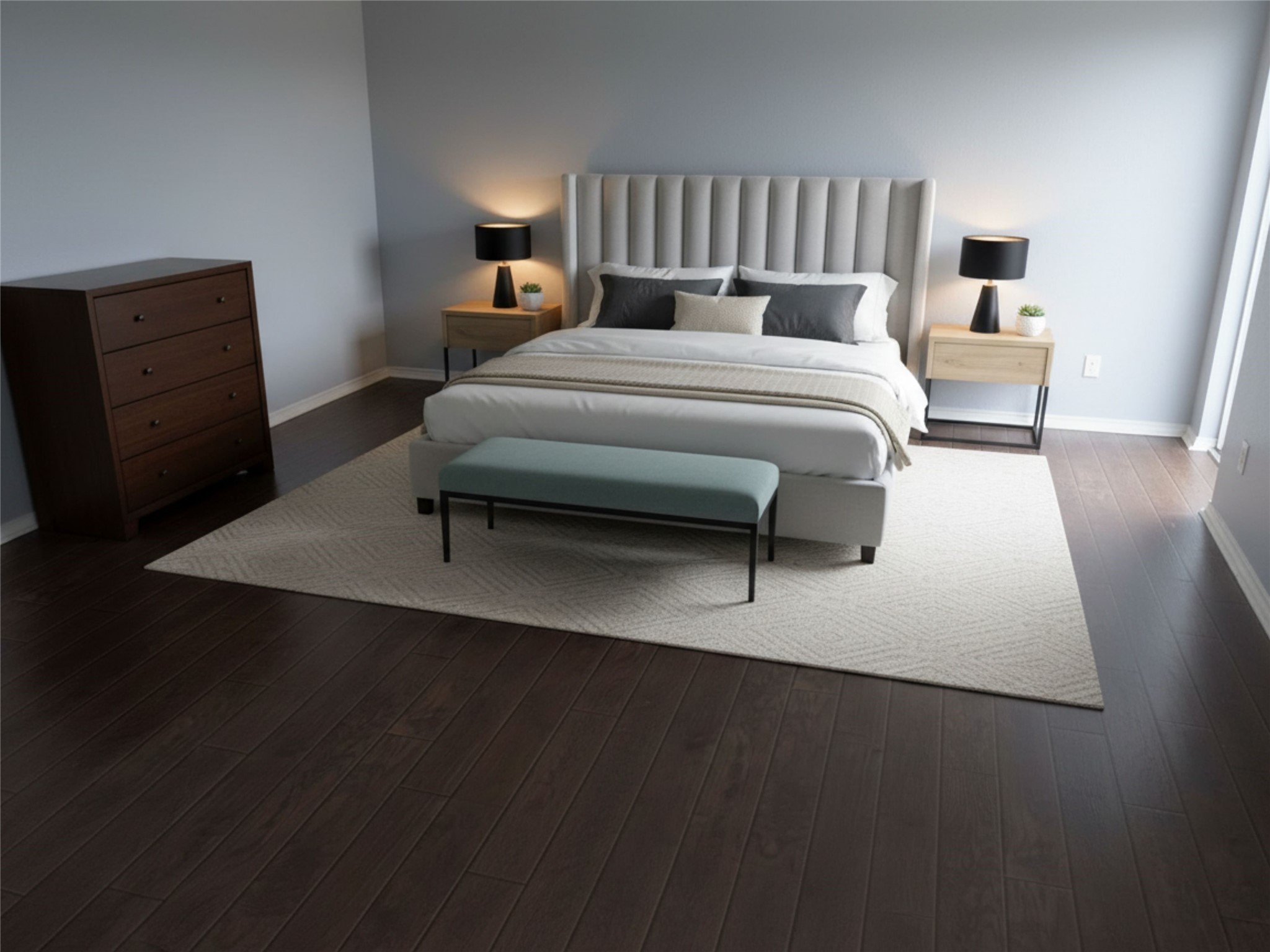 6500 Sands Point Drive, Unit 201 Houston, TX 77074 - Photo 1 of 10 a bedroom with a bed and wooden floor