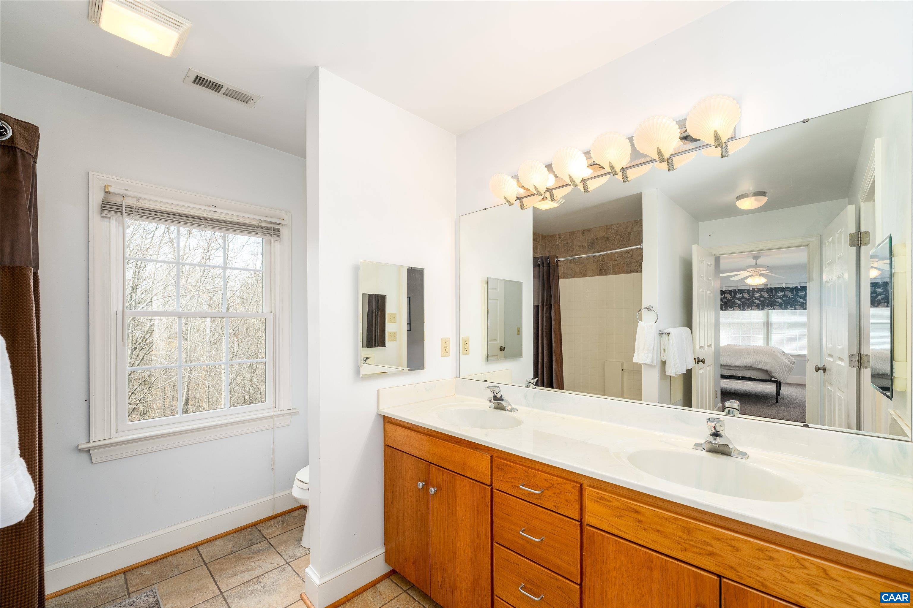 4444 Woods Edge Road Troy, VA 22974 - Photo 48 of 74 a bathroom with a double vanity sink and a mirror