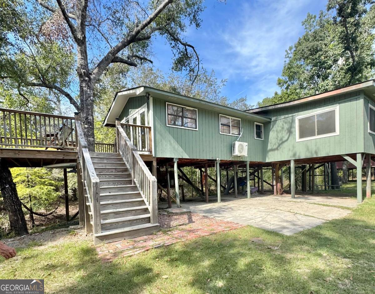 a view of a house with a balcony