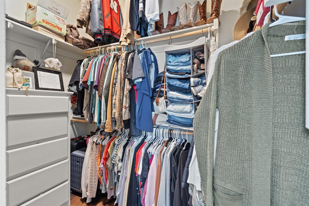3993 Seaborn Road Ponder, TX 76259 - Photo 12 of 26 a view of walk in closet with clothes and shoes