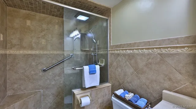 a bathroom with a shower