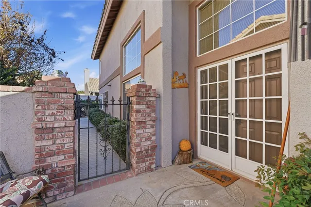 a backyard of a building