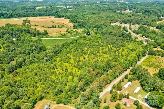 a view of a garden with a house