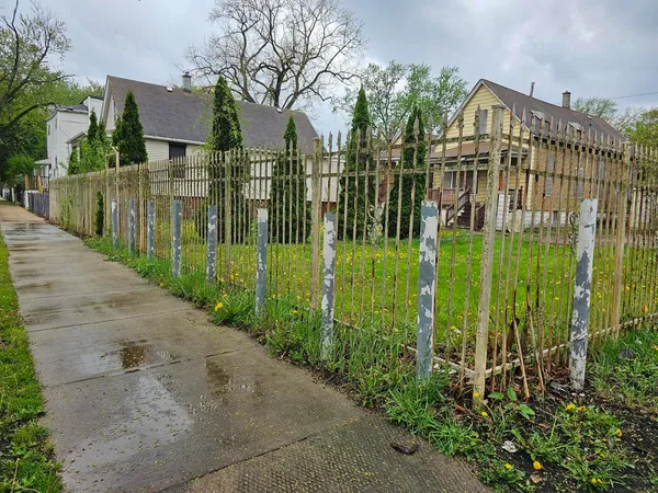 a view of a garden with pathway