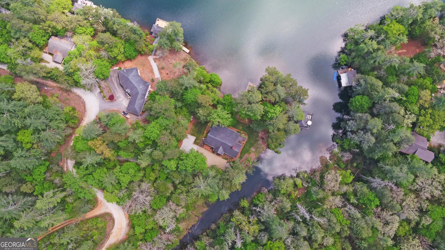 2857 Crow Creek Road Lakemont, GA 30552 - Photo 70 of 74 an aerial view of a house with a yard and garden