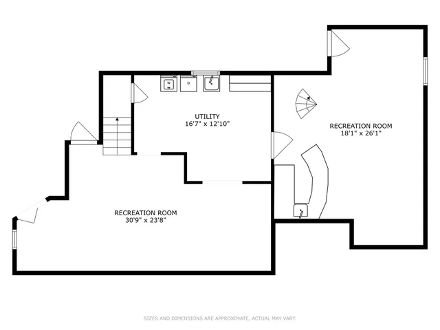 an aerial view of residential house with outdoor space and trees all around