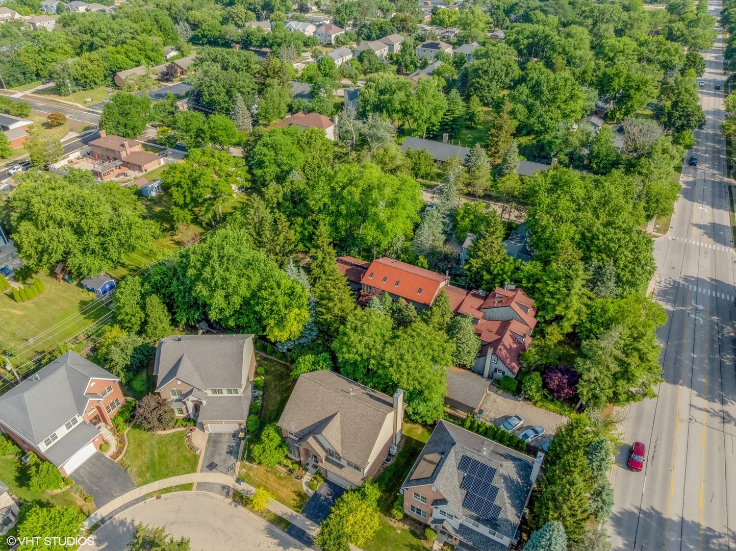 724 South Plum Grove Road Palatine, IL 60067 - Photo 37 of 37 an aerial view of a house with swimming pool and outdoor seating