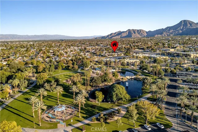 a view of city and mountain