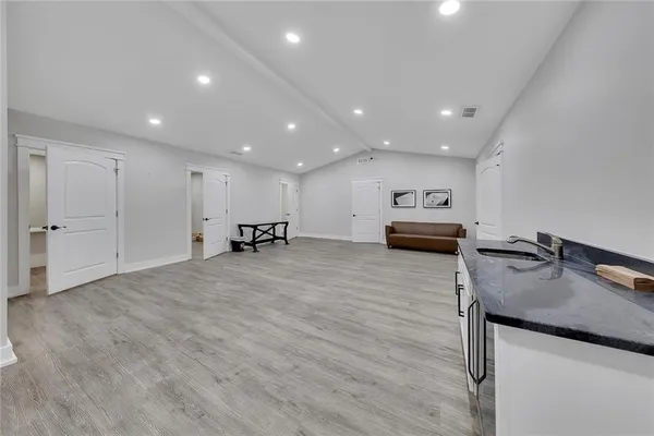a view of kitchen with furniture and window