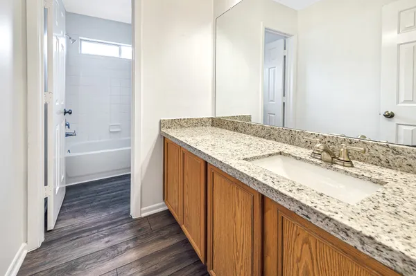 a view of a backyard with a garden