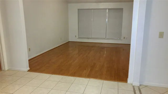 an empty room with cabinet
